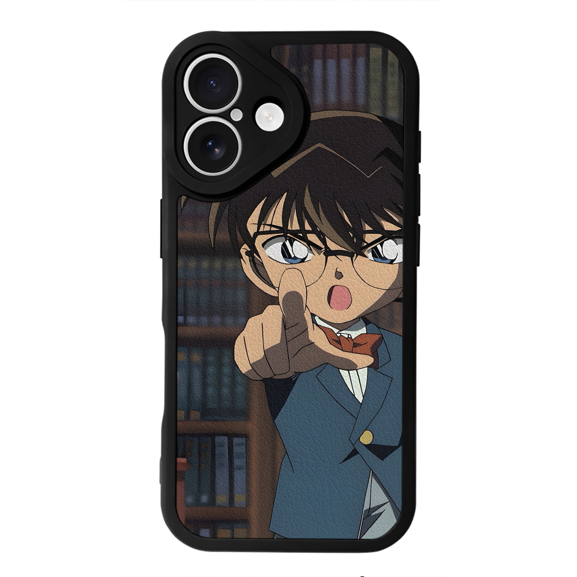（画像用） 名探偵コナン Detective Conan 【iPhone 16シリーズ対応】シリコンスマホケース（レザー調） 材質：シリコン
